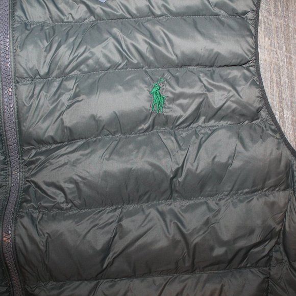 NWT POLO RALPH LAUREN MEN'S DOWN PACKABLE GRAY VEST L XXL - Picture 3 of 7